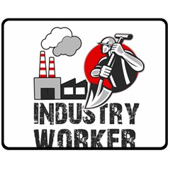 Industry Worker  Double Sided Fleece Blanket (medium)  by Valentinaart