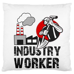 Industry Worker  Large Flano Cushion Case (one Side) by Valentinaart