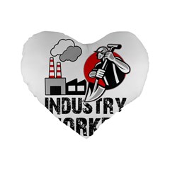 Industry Worker  Standard 16  Premium Flano Heart Shape Cushions by Valentinaart