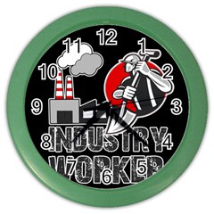 Industry Worker  Color Wall Clocks by Valentinaart