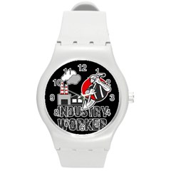 Industry Worker  Round Plastic Sport Watch (m) by Valentinaart