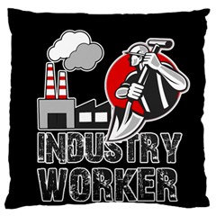 Industry Worker  Large Cushion Case (one Side) by Valentinaart