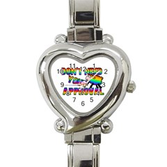 Dont Need Your Approval Heart Italian Charm Watch by Valentinaart