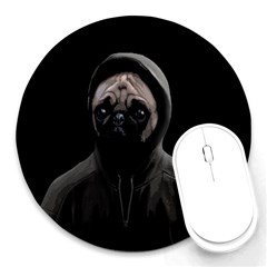 Gangsta Pug Round Mousepads by Valentinaart