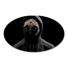 Gangsta Pug Oval Magnet by Valentinaart