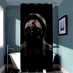 Gangsta Pug Shower Curtain 36  X 72  (stall)  by Valentinaart