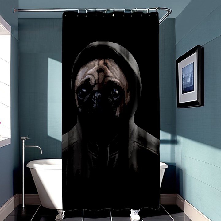 Gangsta pug Shower Curtain 36  x 72  (Stall) 