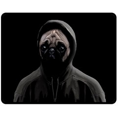 Gangsta Pug Double Sided Fleece Blanket (medium)  by Valentinaart