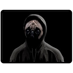 Gangsta Pug Double Sided Fleece Blanket (large)  by Valentinaart