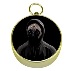 Gangsta Pug Gold Compasses by Valentinaart