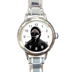 Gangsta pug Round Italian Charm Watch Front