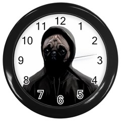 Gangsta Pug Wall Clocks (black) by Valentinaart