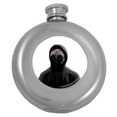 Gangsta Pug Round Hip Flask (5 Oz) by Valentinaart