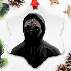 Gangsta Pug Snowflake Ornament (two Sides) by Valentinaart