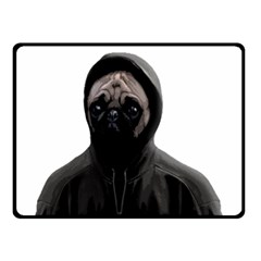 Gangsta Pug Double Sided Fleece Blanket (small)  by Valentinaart