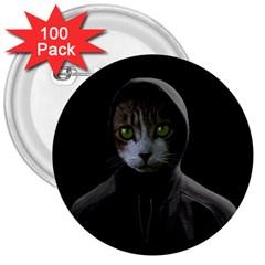 Gangsta Cat 3  Buttons (100 Pack)  by Valentinaart