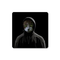 Gangsta Cat Square Magnet by Valentinaart