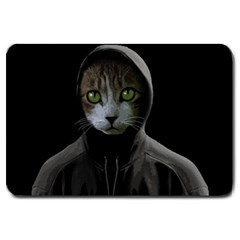 Gangsta Cat Large Doormat  by Valentinaart