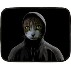 Gangsta Cat Double Sided Fleece Blanket (mini)  by Valentinaart