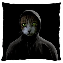 Gangsta Cat Large Cushion Case (two Sides) by Valentinaart