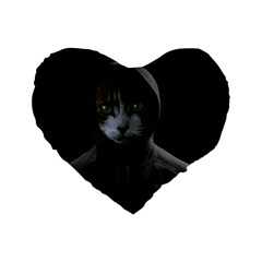 Gangsta Cat Standard 16  Premium Heart Shape Cushions