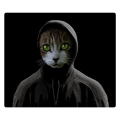 Gangsta Cat Double Sided Flano Blanket (small)  by Valentinaart