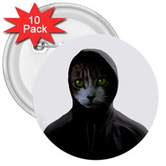 Gangsta Cat 3  Buttons (10 Pack)  by Valentinaart