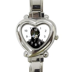 Gangsta Cat Heart Italian Charm Watch by Valentinaart