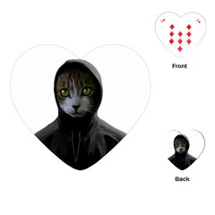 Gangsta Cat Playing Cards (heart)  by Valentinaart