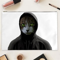 Gangsta Cat Cosmetic Bag (xxl)  by Valentinaart