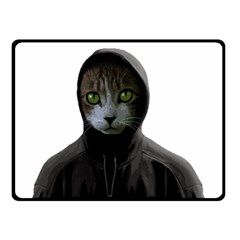 Gangsta Cat Double Sided Fleece Blanket (small)  by Valentinaart