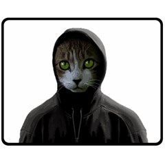 Gangsta Cat Double Sided Fleece Blanket (medium)  by Valentinaart