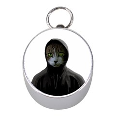 Gangsta Cat Mini Silver Compasses by Valentinaart