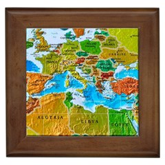 World Map Framed Tiles by BangZart