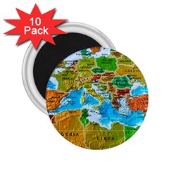 World Map 2 25  Magnets (10 Pack)  by BangZart