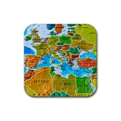 World Map Rubber Coaster (square) 