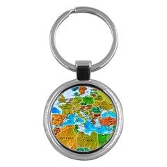 World Map Key Chains (round)  by BangZart