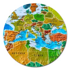 World Map Magnet 5  (round)