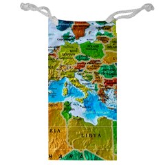 World Map Jewelry Bag