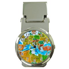 World Map Money Clip Watches