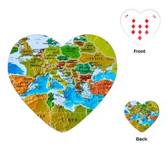 World Map Playing Cards (heart) 