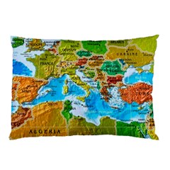 World Map Pillow Case by BangZart