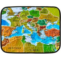 World Map Fleece Blanket (mini) by BangZart