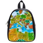 World Map School Bags (Small)  Front