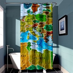 World Map Shower Curtain 36  X 72  (stall)  by BangZart