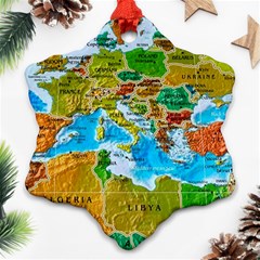 World Map Ornament (snowflake)