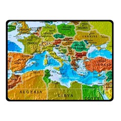 World Map Double Sided Fleece Blanket (small) 