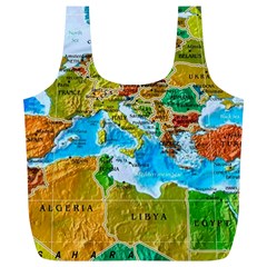 World Map Full Print Recycle Bags (l)  by BangZart