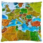 World Map Large Flano Cushion Case (One Side) Front