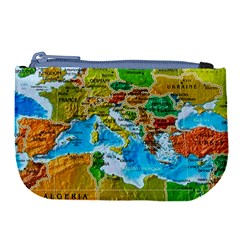 World Map Large Coin Purse